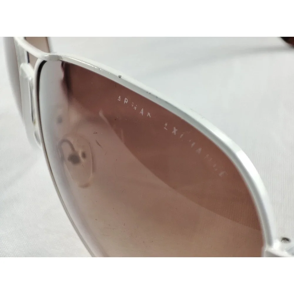 Armani Exchange AX 2038/S White Aviator Sunglasses‎ Brown Gradient Lenses 58-14